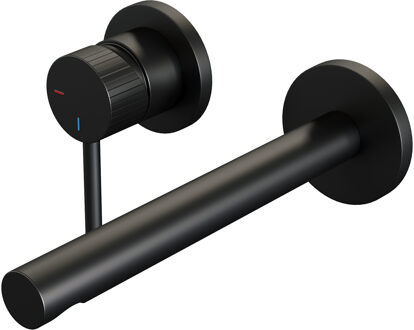 Brauer Stripe Inbouw Wastafelmengkraan - rechte uitloop en rozetten - model A2 - mat zwart 5-S-335