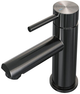 Brauer Stripe Lage Opbouw Wastafelmengkraan - model A - gunmetal geborsteld PVD 5-GM-001-HD7 gunmetal (antraciet)