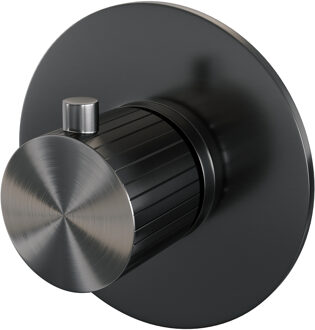 Brauer Stripe losse inbouwthermostaat met in- en afbouwdelen gunmetal geborsteld PVD