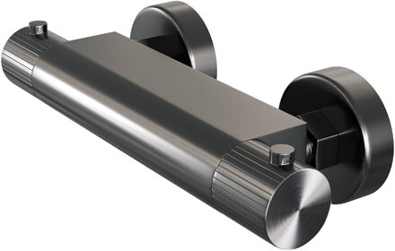 Brauer Stripe opbouw douche thermostaatkraan gunmetal geborsteld PVD
