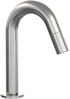 Brauer Stripe opbouw fonteinkraan met gebogen uitloop RVS-kleurig geborsteld PVD