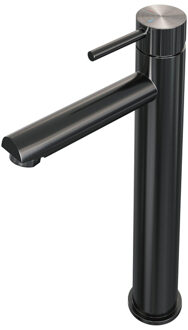 Brauer Stripe Verhoogde Opbouw Wastafelmengkraan - model A - gunmetal geborsteld PVD 5-GM-002-HD7 gunmetal (antraciet)