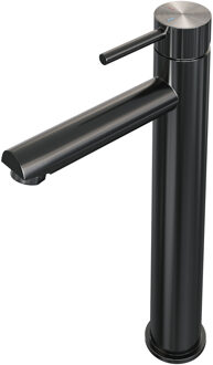 Brauer Stripe verhoogde opbouw wastafelmengkraan model A gunmetal geborsteld PVD