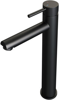Brauer Stripe verhoogde opbouw wastafelmengkraan model A mat zwart