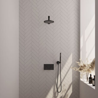 Brauer Thermostatische Inbouwdoucheset Brauer Black Edition Recht Met Drukknoppen (Alle Opties) Mat Zwart