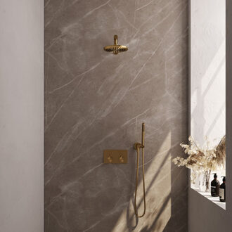 Brauer Thermostatische Inbouwdoucheset Brauer Gold Edition Recht Met Drukknoppen (Alle Opties) Goud