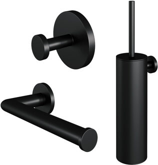 Brauer Toiletaccessoire Set Brauer Black 3-in-1 met PVD coating Mat Zwart Brauer