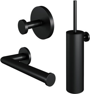 Brauer Toiletaccessoire Set Brauer Black 3-in-1 met PVD coating Mat Zwart