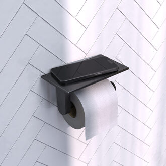 Brauer Toiletrolhouder Brauer Gunmetal Edition Met Planchet Gunmetal Geborsteld PVD Brauer