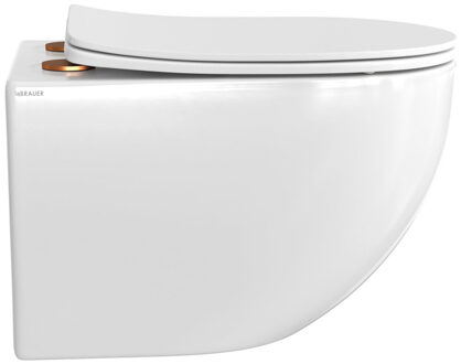 Brauer Tornado Hangend toilet - incl. bril met bevestigingen in zes beschikbare kleuren - Keramiek - Wit TL-TOHW