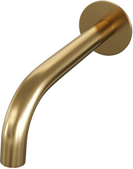 Brauer Uitloop Brauer Gebogen Incl Rozet 65mm PVD-Coating Geborsteld Gold Goud