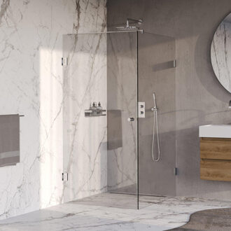 Brauer Void Carving douchecabine met draaideur helder glas 100x120x200 incl. glascoating chroom