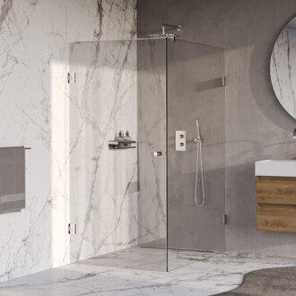 Brauer Void Carving douchecabine met draaideur helder glas 100x140x200 incl. glascoating chroom