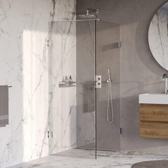 Brauer Void Carving douchecabine met draaideur helder glas 80x100x200 incl. glascoating chroom