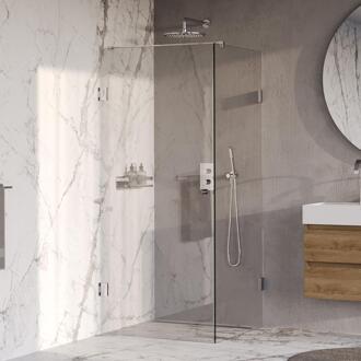 Brauer Void - Carving Douchecabine met Draaideur - Helder Glas - 80x80x200 cm - incl. Glascoating - Chroom