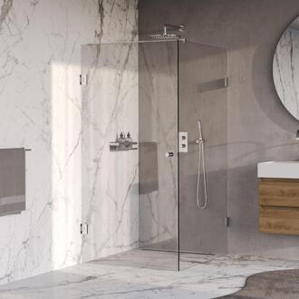 Brauer Void - Carving Douchecabine met Draaideur - Helder Glas - 90x120x200 cm - incl. Glascoating - Chroom