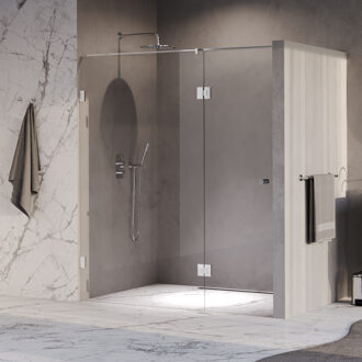 Brauer Void Carving nisdeur 2-delig helder glas 170x200 omkeerbaar met draaideur 70 aan glas incl. glascoating chroom