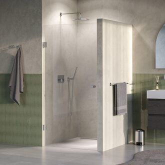 Brauer Void Carving nisdeur helder glas 100x200 omkeerbaar incl. glascoating PVD RVS-kleurig geborsteld