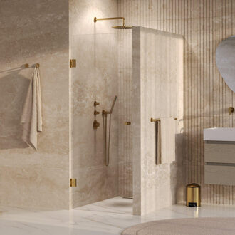 Brauer Void Carving nisdeur helder glas 60x200 omkeerbaar incl. glascoating PVD goud geborsteld