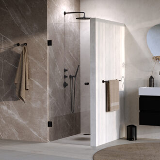 Brauer Void Carving nisdeur helder glas 70x200 omkeerbaar incl. glascoating mat zwart