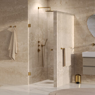 Brauer Void Carving nisdeur helder glas 70x200 omkeerbaar incl. glascoating PVD goud geborsteld