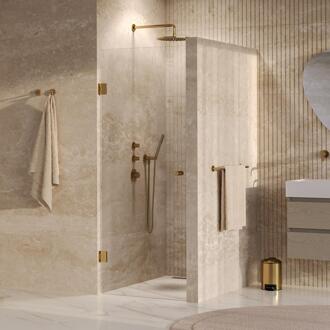 Brauer Void - Carving Nisdeur - Helder Glas - 80 x 200 cm - Omkeerbaar - incl. Glascoating - PVD Goud Geborsteld