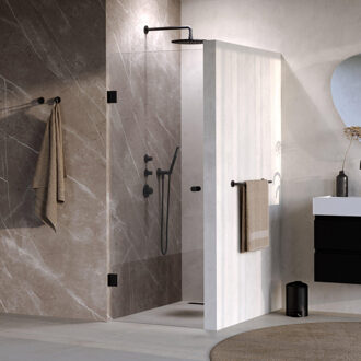 Brauer Void Carving nisdeur helder glas 80x200 omkeerbaar incl. glascoating mat zwart