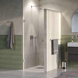 Brauer Void Carving nisdeur helder glas 80x200 omkeerbaar incl. glascoating PVD RVS-kleurig geborsteld