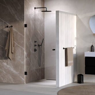 Brauer Void Carving nisdeur helder glas 90x200 omkeerbaar incl. glascoating mat zwart