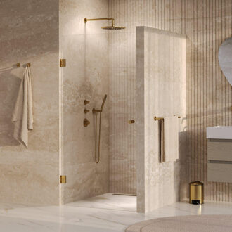 Brauer Void Carving nisdeur helder glas 90x200 omkeerbaar incl. glascoating PVD goud geborsteld