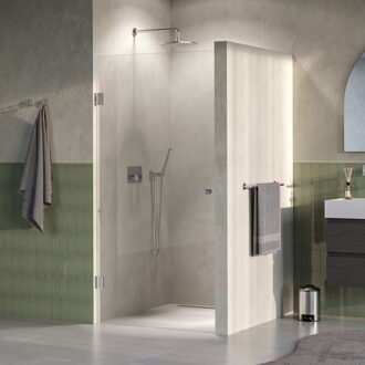 Brauer Void Carving nisdeur helder glas 90x200 omkeerbaar incl. glascoating PVD RVS-kleurig geborsteld