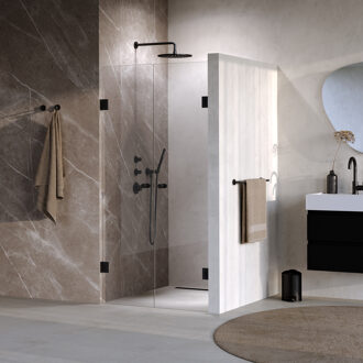 Brauer Void Carving pendeldeuren helder glas 100x200 incl. glascoating mat zwart