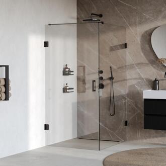 Brauer Void - Douchecabine met Draaideur - Helder Glas - 100x120x200 cm - incl. Glascoating - Mat Zwart