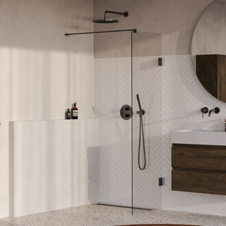 Brauer Void inloopdouche helder glas 50x200 incl. glascoating PVD gunmetal geborsteld