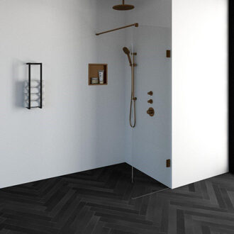 BRAUER Void inloopdouche helder glas 60x200 incl. glascoating PVD koper geborsteld