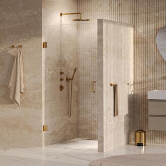 Brauer Void - Nisdeur - Helder Glas - 100 x 200 cm - Omkeerbaar - incl. Glascoating - PVD Goud Geborsteld