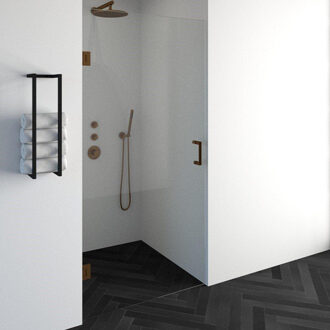 Brauer Void nisdeur helder glas 100x200 omkeerbaar incl. glascoating PVD koper geborsteld GS-VON1H100200GK