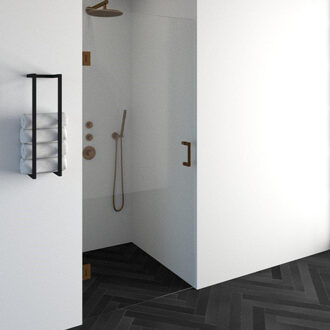 Brauer Void nisdeur helder glas 90x200 omkeerbaar incl. glascoating PVD koper geborsteld