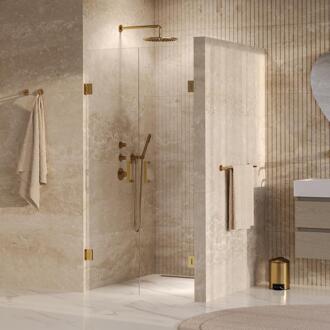 Brauer Void - Pendeldeuren - Helder Glas - 100 x 200 cm - incl. Glascoating - PVD Goud Geborsteld