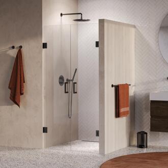 Brauer Void - Pendeldeuren - Helder Glas - 100 x 200 cm - incl. Glascoating - PVD Gunmetal Geborsteld