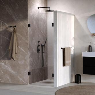 Brauer Void - Pendeldeuren - Helder Glas - 60 x 200 cm - incl. Glascoating - Mat Zwart