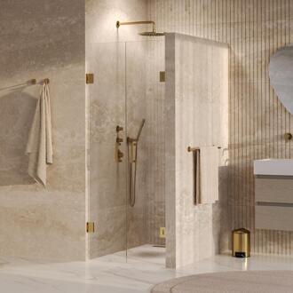 Brauer Void - Pendeldeuren - Helder Glas - 70 x 200 cm - incl. Glascoating - PVD Goud Geborsteld