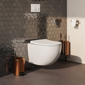 Brauer Wandcloset BRAUER Tornado Keramiek Hoogglans Wit Inc. Gekleurde Rozetten