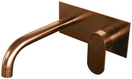 Brauer Wastafelkraan Inbouw Brauer Copper Edition B3 Coldstart Mengkraan Rond Geborsteld Koper PVD 1 Greeps met Achterplaat