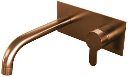 Brauer Wastafelkraan Inbouw Brauer Copper Edition B4 Coldstart Mengkraan Rond Geborsteld Koper PVD 1 Greeps met Achterplaat