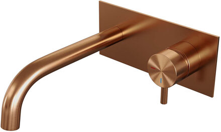 Brauer Wastafelkraan Inbouw Brauer Copper Edition B5 Coldstart Mengkraan Rond Geborsteld Koper PVD 1 Greeps met Achterplaat