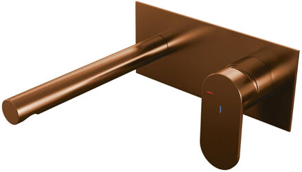 Brauer Wastafelkraan Inbouw Brauer Copper Edition S3 Coldstart Mengkraan Rond Geborsteld Koper PVD 1 Greeps met Achterplaat
