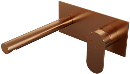 Brauer Wastafelkraan Inbouw Brauer Copper Edition S3 Coldstart Mengkraan Rond Geborsteld Koper PVD 1 Greeps met Achterplaat