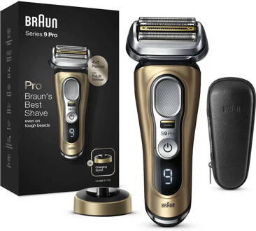 Braun Series 9 9419s Wet&Dry Scheerapparaat Met scheerblad Trimmer Zwart, Goud