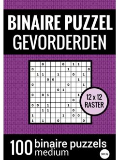 Brave New Books Binaire Puzzel Medium Voor Gevorderden - Puzzelboek Met 100 Binairo's - Nr.6 - Puzzelboeken & Meer